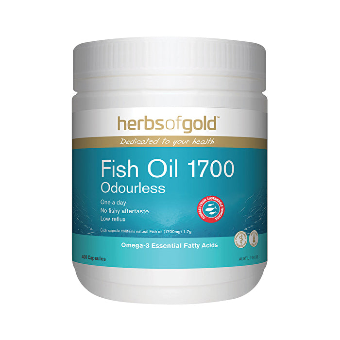 Herbs of Gold Fish Oil 1700 Odourless 400c