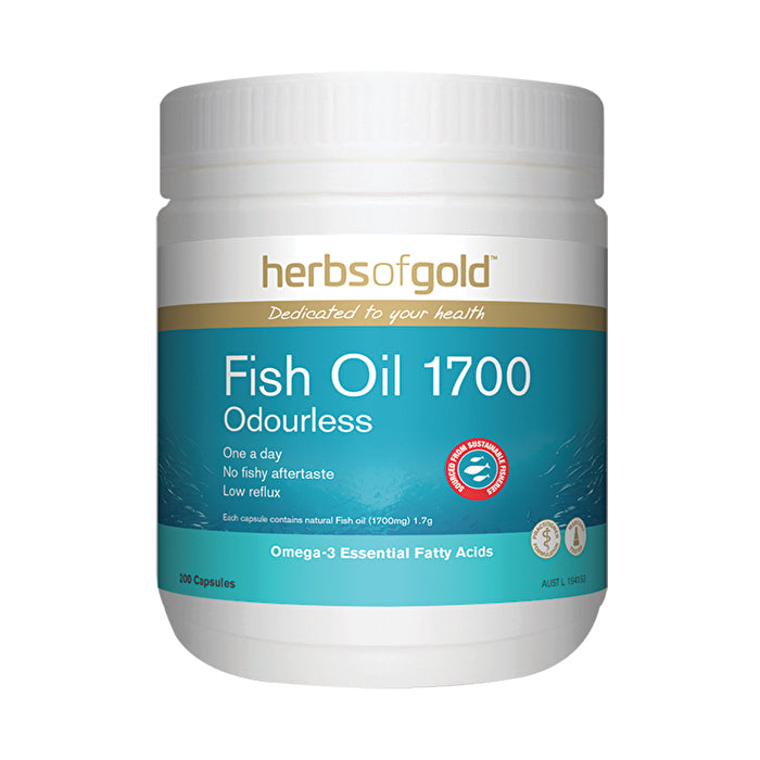 Herbs of Gold Fish Oil 1700 Odourless 200c