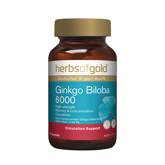 Herbs Of Gold Ginkgo Biloba 6000 60c