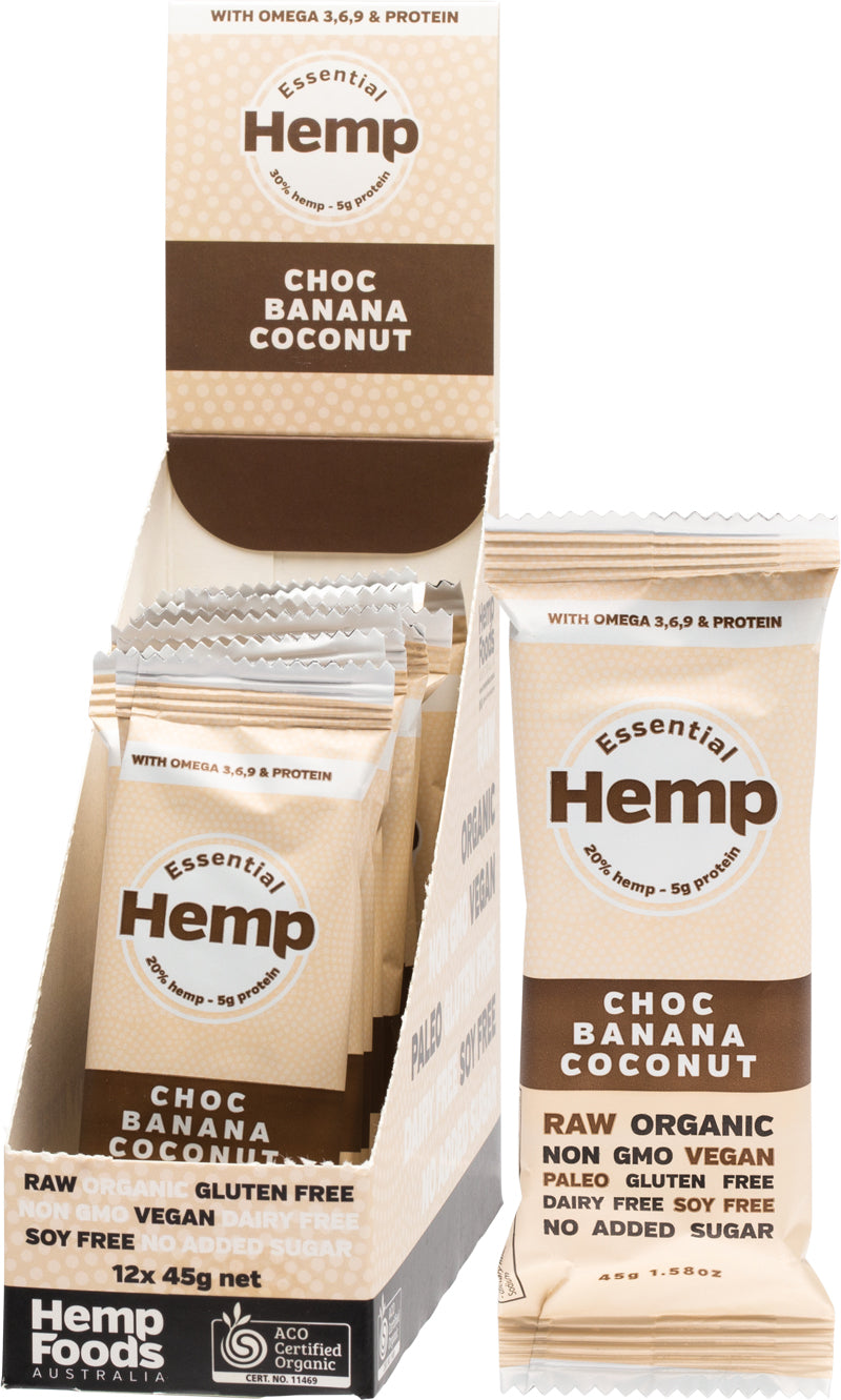 HEMP FOODS AUST. Hemp Snack Bar Choc Banana Coconut