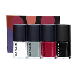 Hanami Nail Polish Collection Noir 9ml x 4Pack (Date Night, Head Snow, Cherry Baby, Pale Grey Eyes)