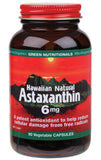 GREEN NUTRITIONALS Hawaiian Natural Astaxanthin VegeCaps (6mg) - Amber Glass