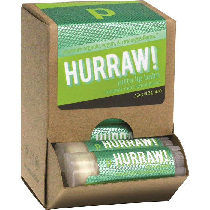 Hurraw! Lip Balm Pitta (Coconut, Mint & Lemongrass) 4.3g x 24 Display