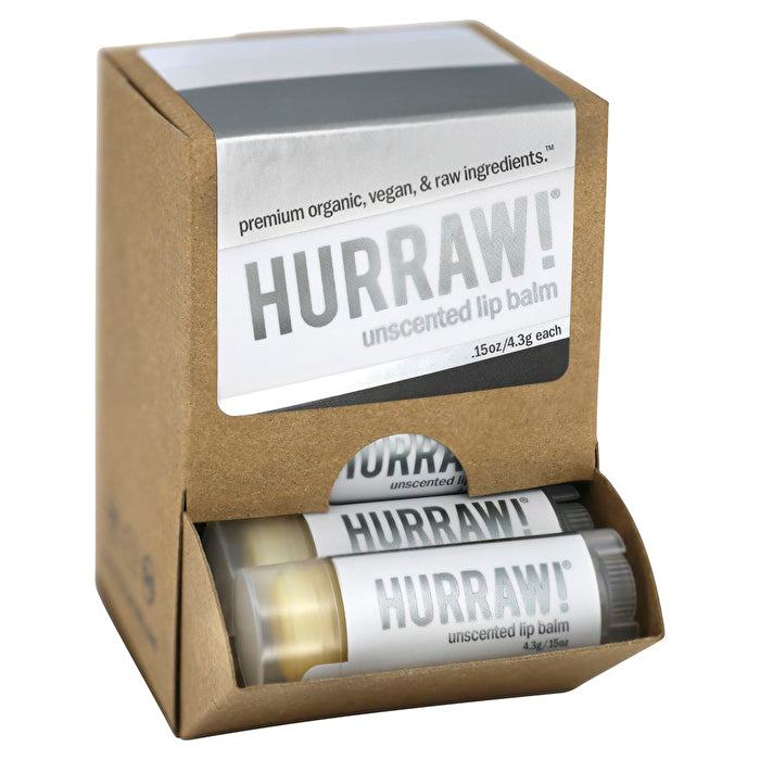 Hurraw! Lip Balm Unscented 4.3g x 24 Display