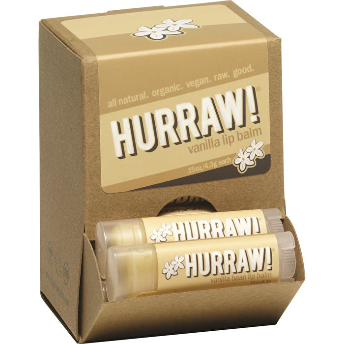 Hurraw! Lip Balm Vanilla Bean 4.3g x 24 Display