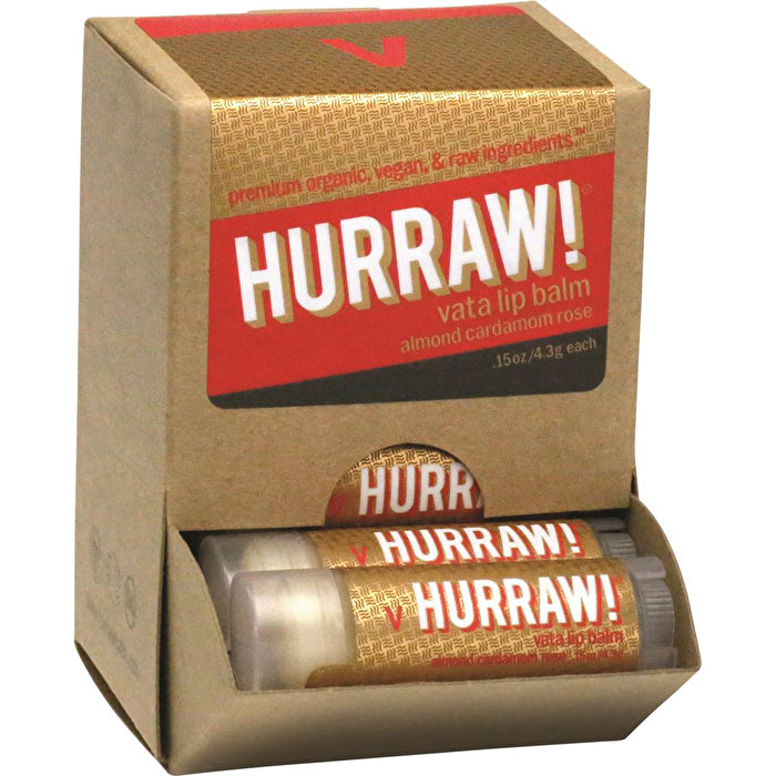 Hurraw! Lip Balm Vata (Almond, Cardamon & Rose) 4.3g x 24 Display