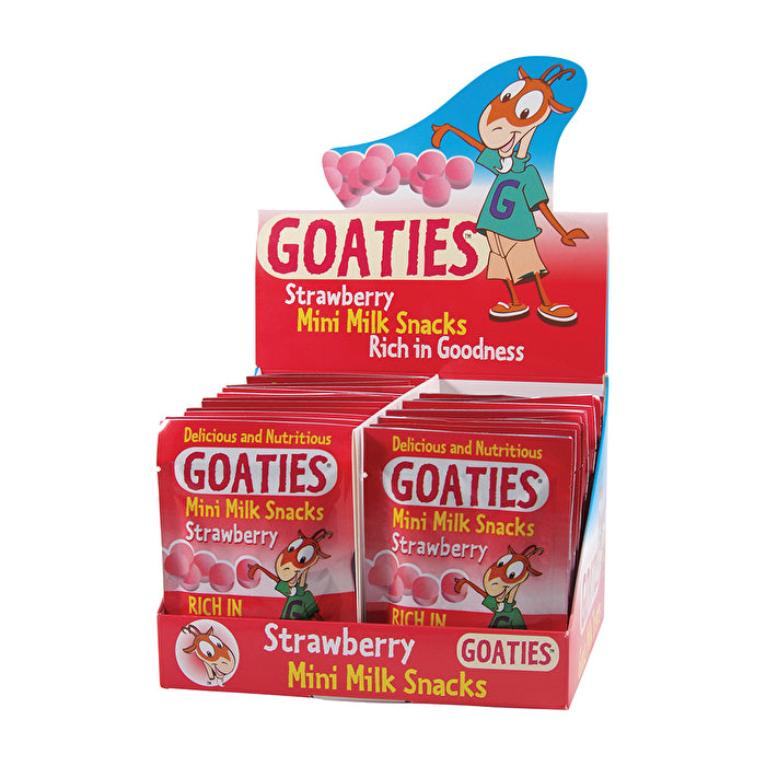 Interclinical Laboratories Goaties Mini Milk Snacks Strawberry 10.5g Sachets x 24 Display