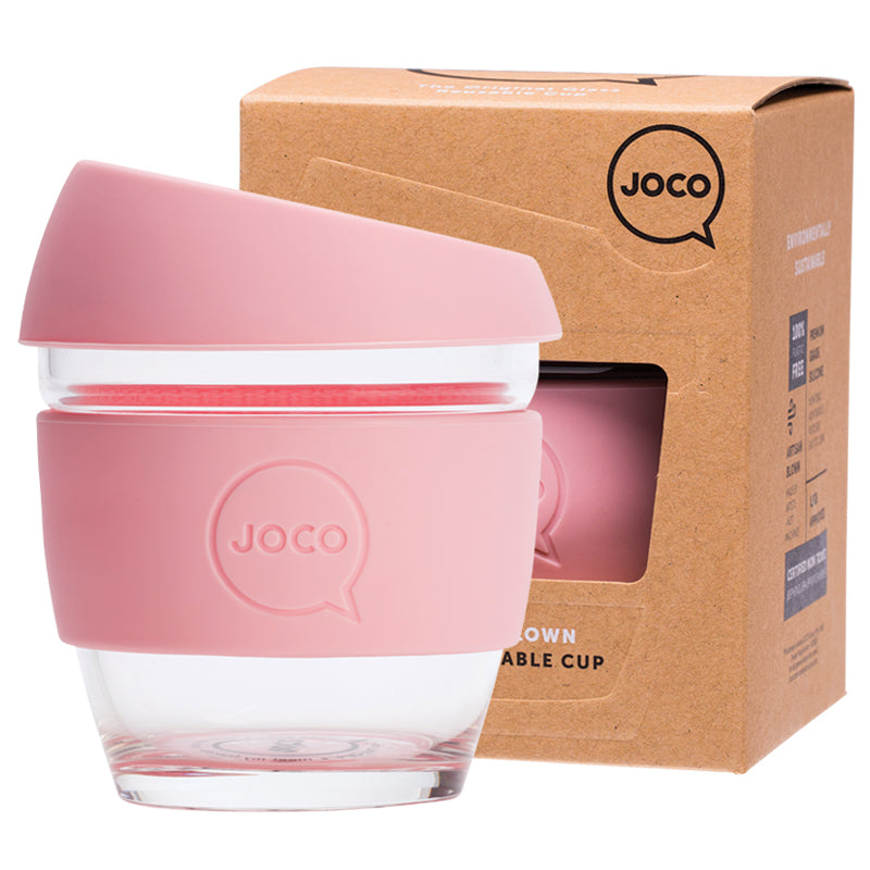 JOCO Reusable Glass Cup Small 8oz - Strawberry