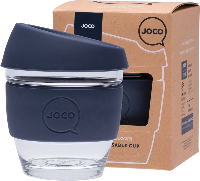 JOCO Reusable Glass Cup Small 8oz - Mood Indigo