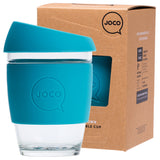 JOCO Reusable Glass Cup Regular 12oz - Blue