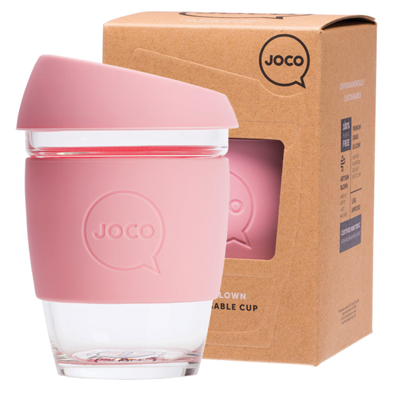 JOCO Reusable Glass Cup Regular 12oz - Strawberry