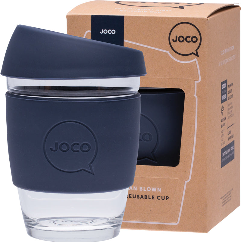 JOCO Reusable Glass Cup Regular 12oz - Mood Indigo