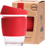 JOCO Reusable Glass Cup Regular 12oz - Red