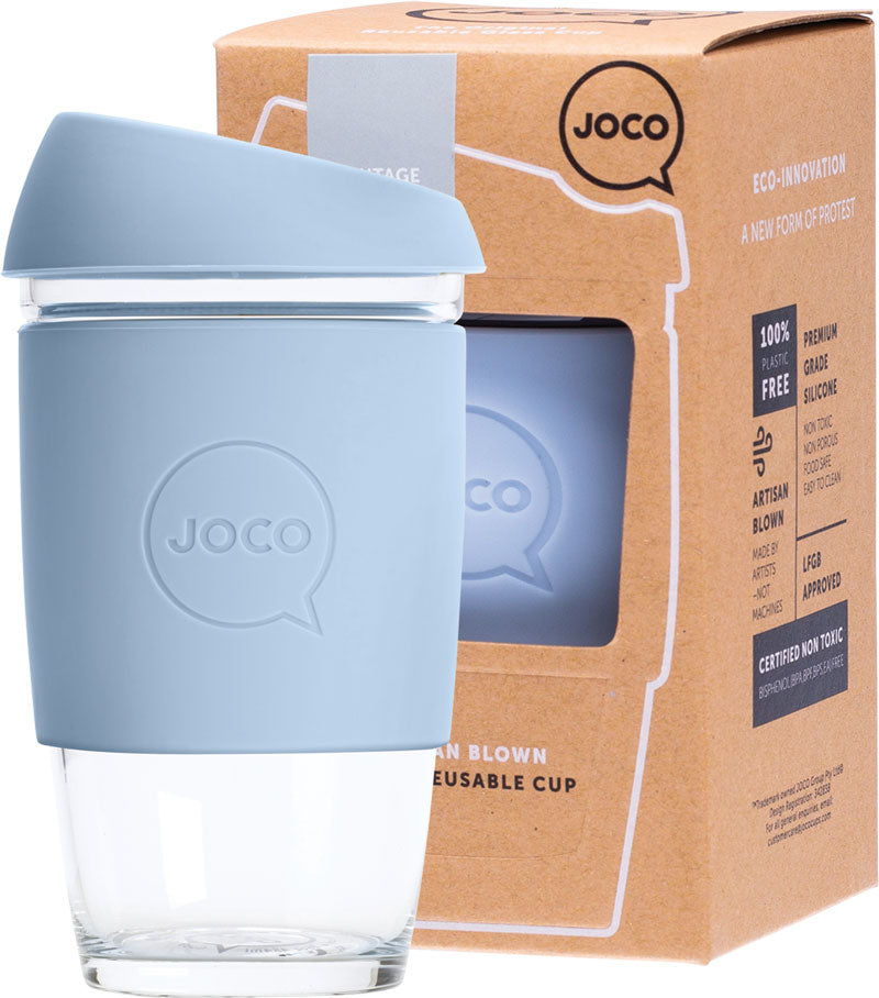 JOCO Reusable Glass Cup Extra Small 6oz - Vintage Blue