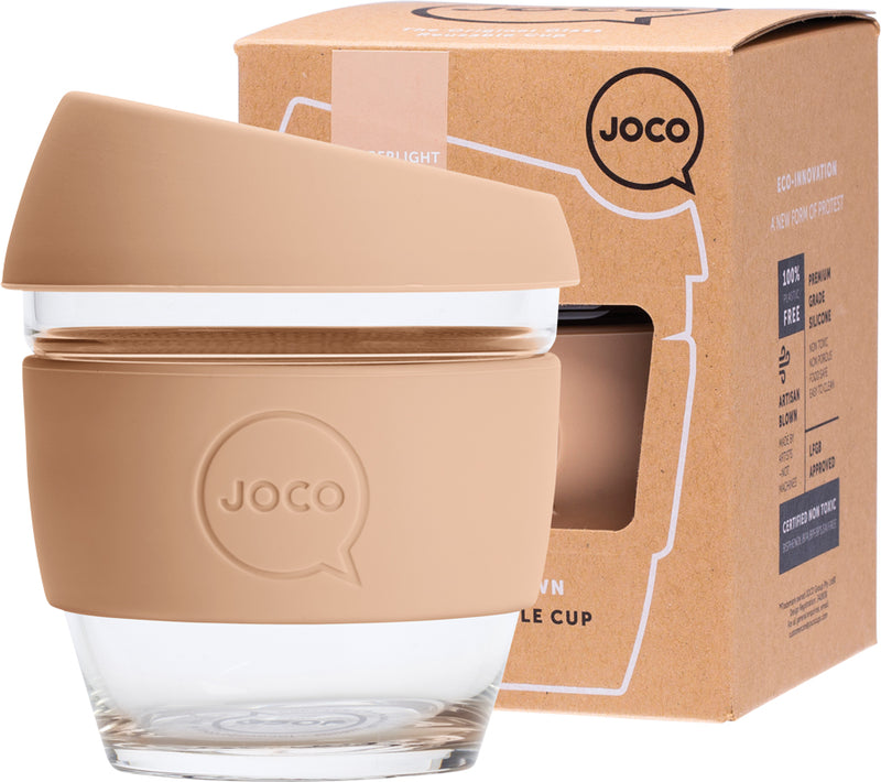 JOCO Reusable Glass Cup Small 8oz - Amberlight