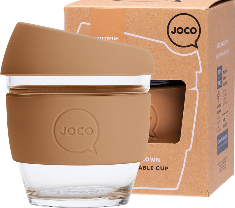 JOCO Reusable Glass Cup Small 8oz - Butterum
