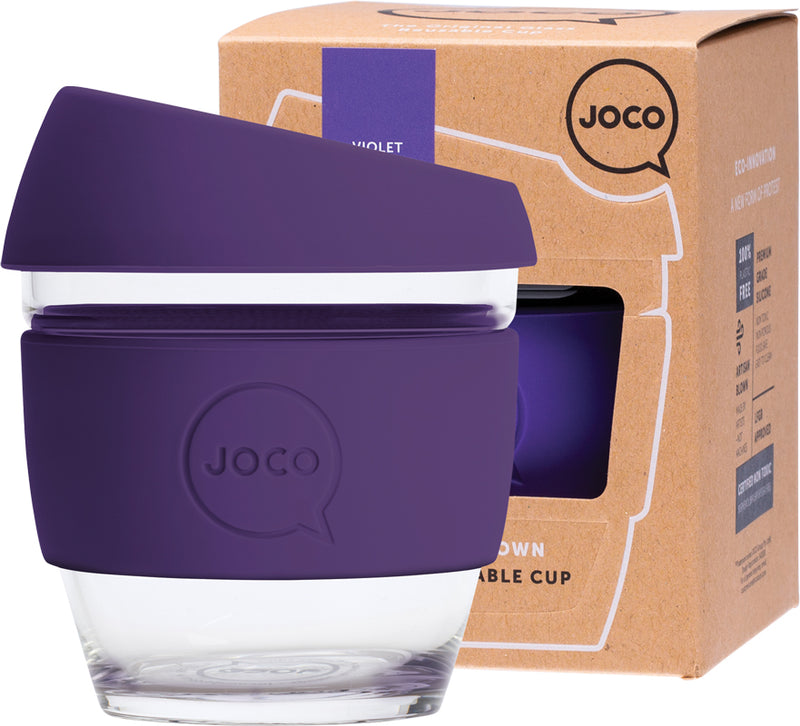 JOCO Reusable Glass Cup Small 8oz - Violet