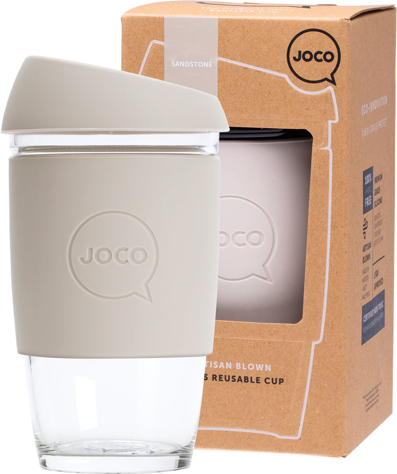JOCO Reusable Glass Cup Large 16oz - Sandstone