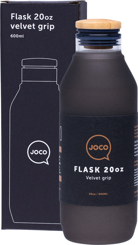 JOCO Reusable Glass Drinking Flask 20oz - Black
