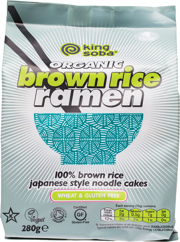 KING SOBA Brown Rice Ramen Noodle Cakes