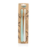 The Natural Family Co. Bio Toothbrush Ivory Desert & River Mint Twin Pack