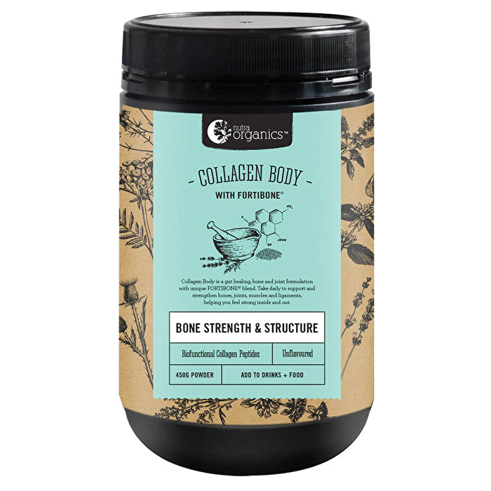 Nutra Organics Collagen Body with Fortibone (Bone Strength & Structure) Unflavoured 450g Powder