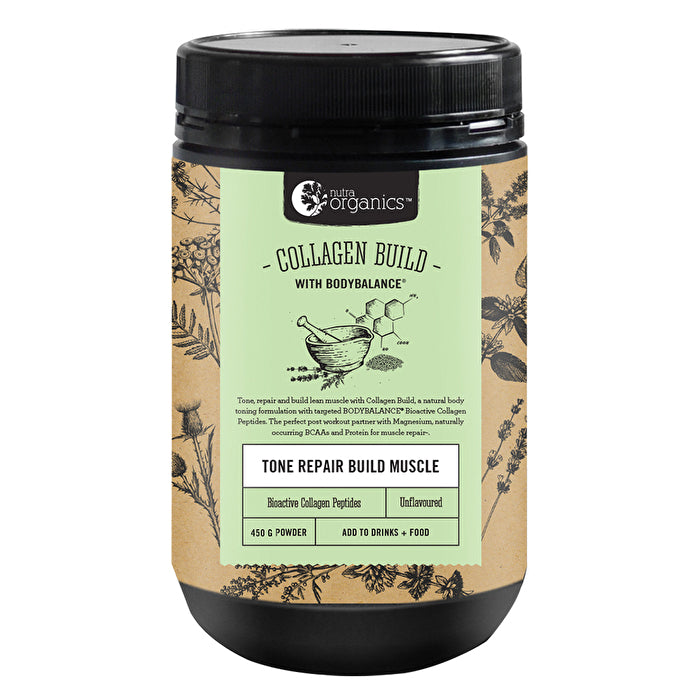 Nutra Organics Collagen Build with BodyBalance (Tone Repair Build Muscle) Unflavoured 450g Powder
