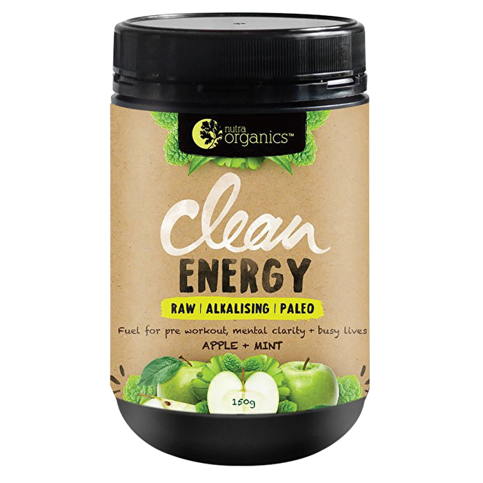 Nutra Organics Clean Energy Apple + Mint 150g Powder