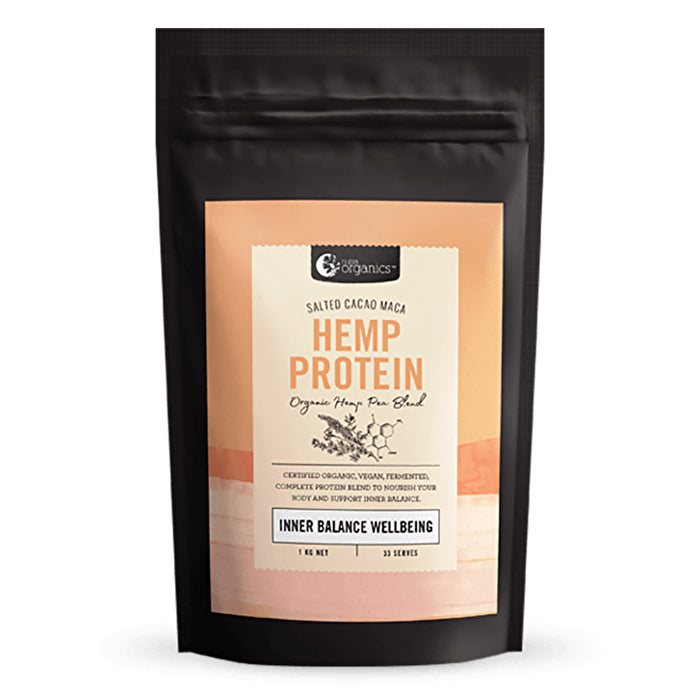 Nutra Organics Hemp Protein (Org Hemp Pea Blend - Inner Balance Wellbeing) Salted Cacao Maca 1kg
