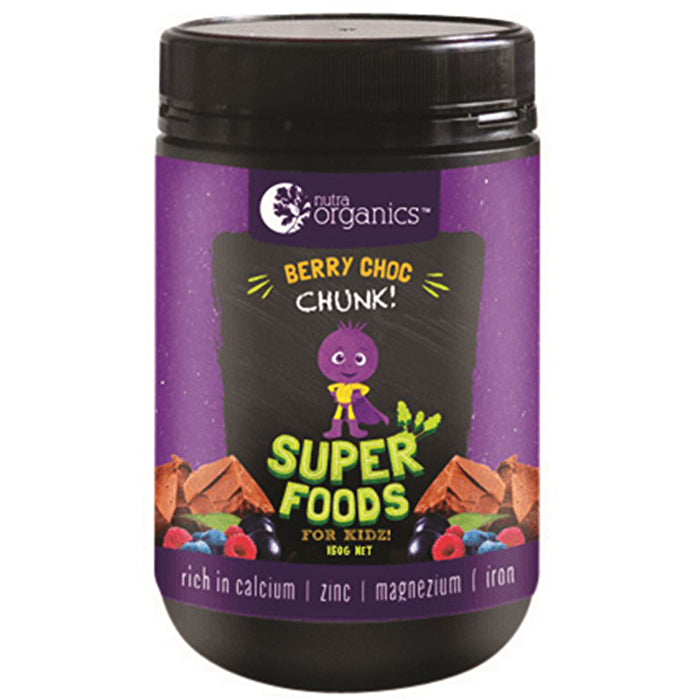 Nutra Organics Super Foods for Kidz Berry Choc Chunk 150g Powder