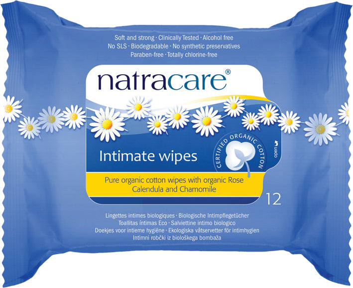 NATRACARE Intimate Wipes 100% Organic Cotton