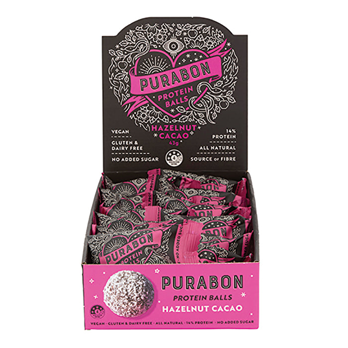 Purabon Protein Balls Hazelnut Cacao 43g x 12 Display