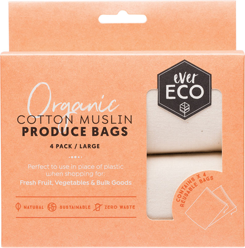 EVER ECO Reusable Produce Bags Organic Cotton Muslin