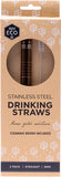 EVER ECO Stainless Steel Straws - Straight Rose Gold + Cleaning Brush
