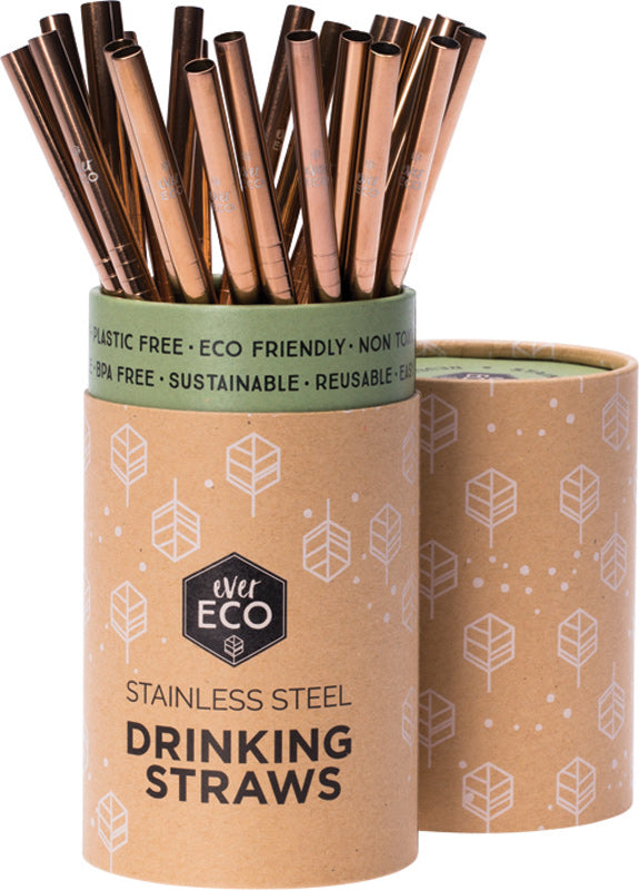 EVER ECO Stainless Steel Straw - Straight Counter Display - Rose Gold