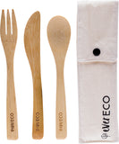 EVER ECO Bamboo Cutlery Set With Organic Cotton Pouch