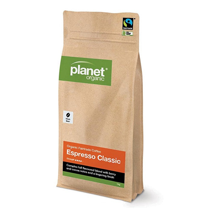 Planet Organic Organic Coffee Espresso Classic Whole Bean 1kg