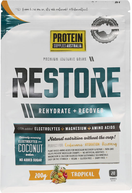 PROTEIN SUPPLIES AUST. Restore Hydration Recovery Drink Tropical