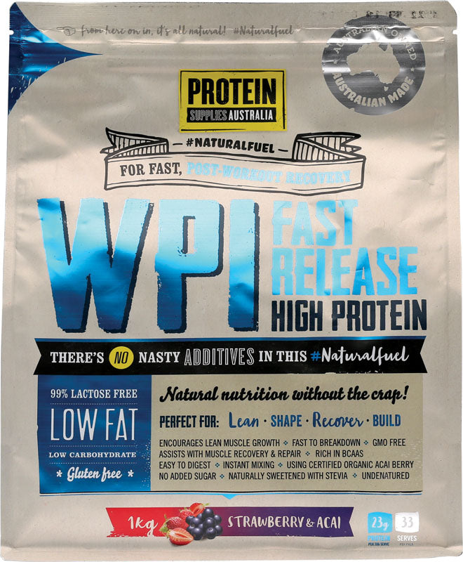 PROTEIN SUPPLIES AUST. WPI (Whey Protein Isolate) Strawberry & Acai