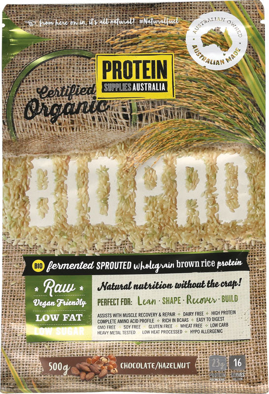 PROTEIN SUPPLIES AUST. BioPro (Sprouted Brown Rice) Chocolate & Hazelnut