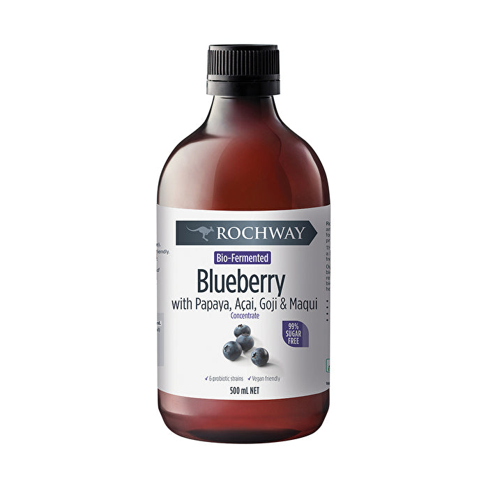 Rochway Bio-Fermented Concentrate Blueberry with Papaya, Acai, Goji & Maqui 500ml