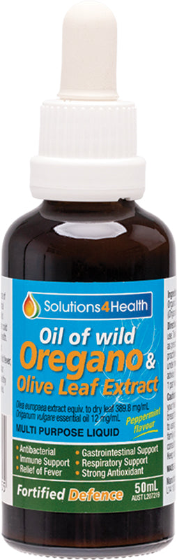 SOLUTIONS 4 HEALTH Fortified Defence - Wild Oregano With Olive Leaf + Peppermint