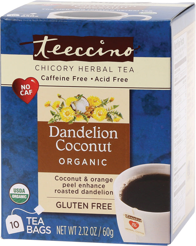 TEECCINO Chicory Herbal Tea Bags Dandelion Coconut