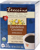 TEECCINO Chicory Herbal Tea Bags Dandelion Coconut