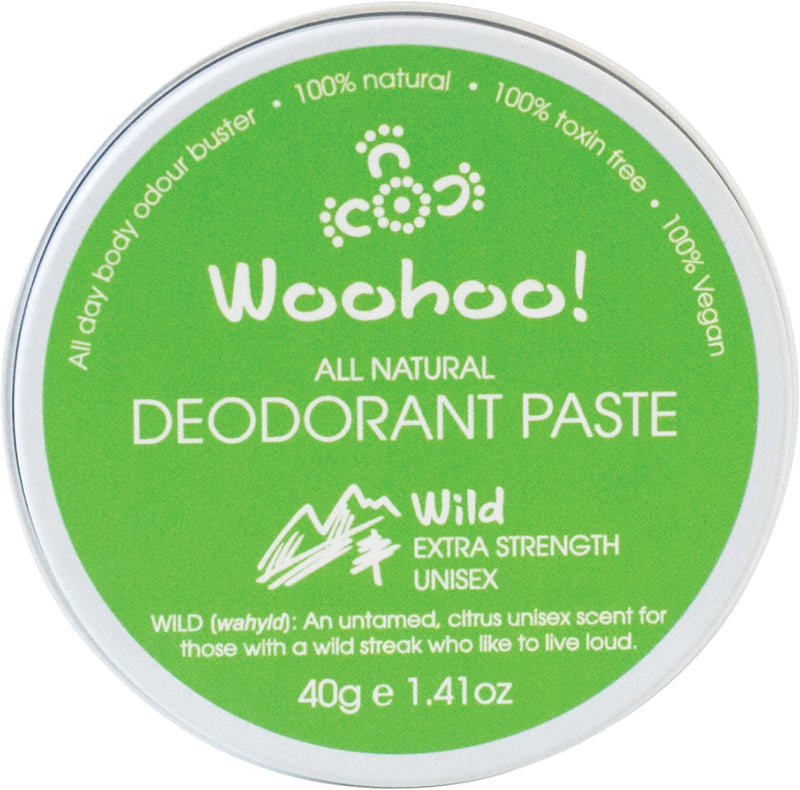 WOOHOO BODY Travel Deodorant Paste (Tin) Wild - Extra Strength