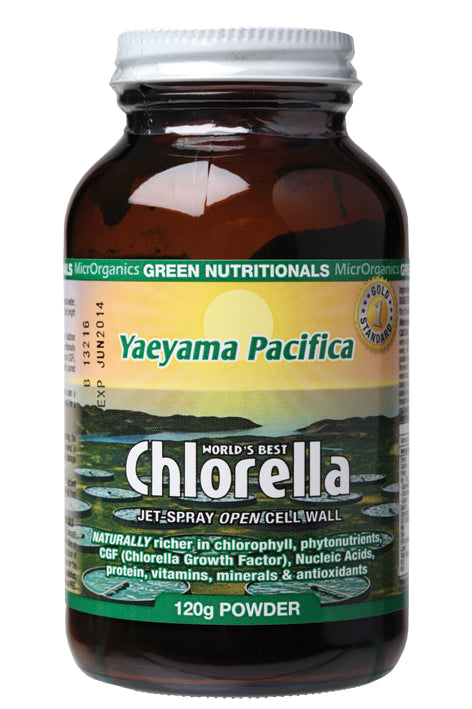 GREEN NUTRITIONALS Yaeyama Pacifica Chlorella Powder - Amber Glass