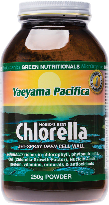 GREEN NUTRITIONALS Yaeyama Pacifica Chlorella Powder - Amber Glass